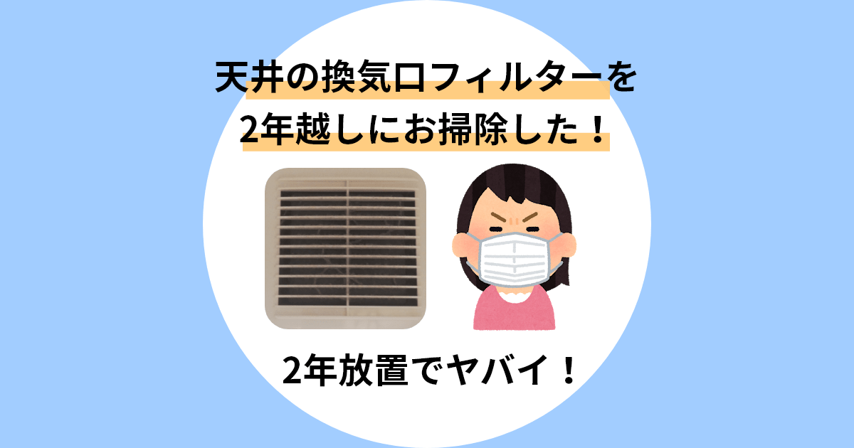 天井の換気扇を2年越しに掃除しました【2年間放置でヤバイ！】